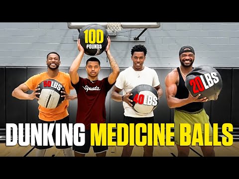 Dunk a 20 pound medicine ball