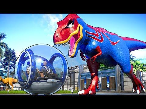 NEW T-Rex Vs I-Rex Breakout & Fight Dinosaurs Fighting in Jurassic World Evolution