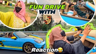 Didi dar gayi 😂 Crazy reaction to my Sports car Porsche Boxster 718 😰