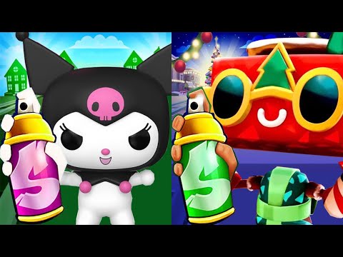 Subway Surfers Winter Wonderland 2024 Gingerbot Wrapper outfit vs Subway Kuromi Run Gameplay HD