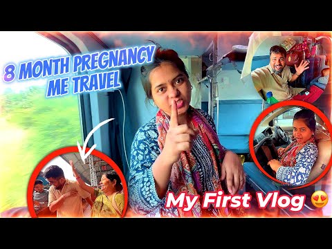 8 months PREGNANCY mein travel 😳 MY FIRST  VLOG 😍