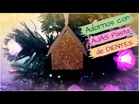 ADORNOS NAVIDEÑOS CON CAJAS DE PASTA DE DIENTES - NAVIDAD 2024