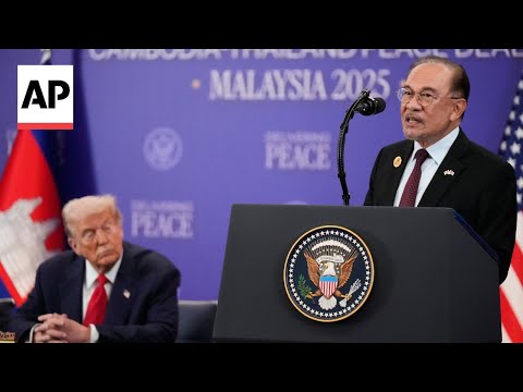 YouTube video thumbnail: Malaysian PM Jokes With Trump as Thailand and Cambodia Sign Expanded Ceasefire Agreement