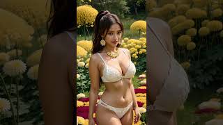 4K AI ART indian Lookbook Model Al Art video Chrysanthemum Field
