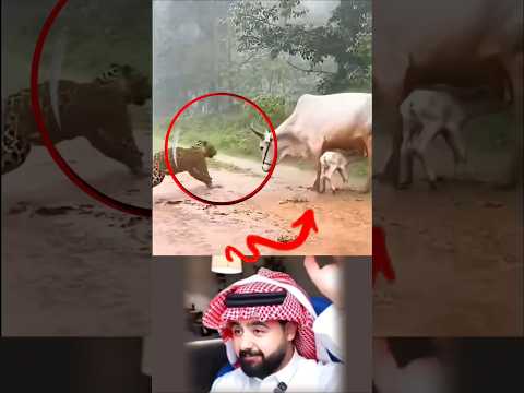 شجاعة أم.. كيف واجهت البقرة النمر لحماية صغيرها #حياة_البرية#عالم_الحيوان#مواقف_طبيعية