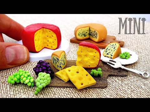 DIY MINIATURA REALISTA DE QUESOS Y UVAS PARA MUÑECAS BARBIE MANUALIDADES CRAFT CHEESE MINI FOOD DOLL