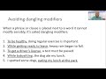 Modifiers and Sentence Clarity