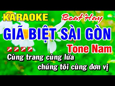 Karaoke Giã Biệt Sài Gòn (Beat Hay) Tone Nam Nhạc Sống | Hoài Phong Organ