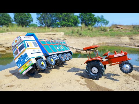 TATA Dumper Tata Tipper Accident Pulling Out Swaraj Tractor Hydra Crane ? gadi Wala Cartoon | CS Toy