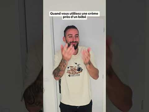 Quand tu utilises une crème devant un bébé 😂