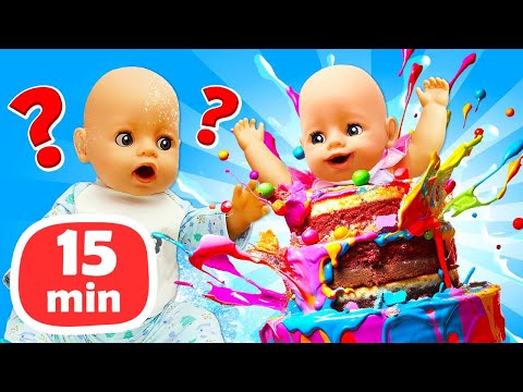 La bambola Baby Born Emily e i suoi amici bambolotti! Video con giocattoli per bambini piccoli