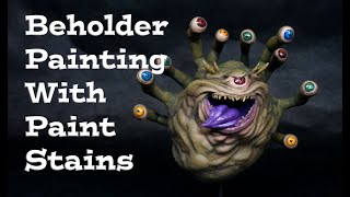 Painting a Googled Beholder with Paint Stains