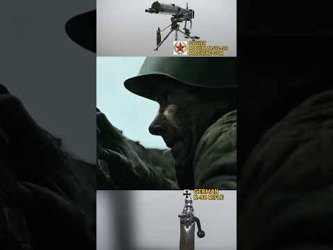 Smoking Soviet Maxim M/32-33 Machine Gun VS German Infantry with K98 Rifle World War 2