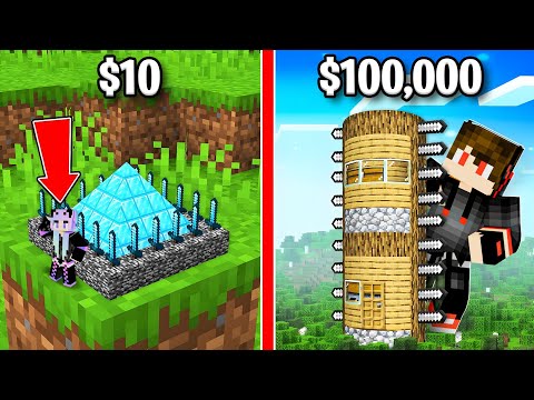 $1 vs $1,000,000 Illegal Base in Minecraft