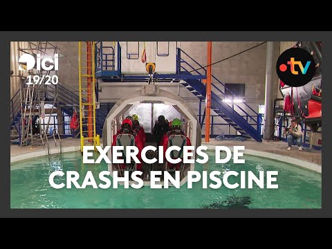 Exercices de crashs en piscine pour les pompiers du Nord