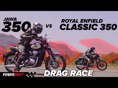 El Clasico | Royal Enfield Classic 350 vs Jawa 350 | Drag Race | PowerDrift