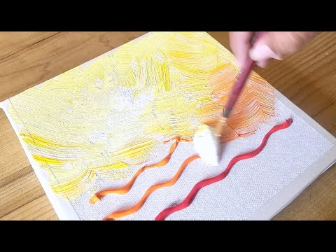 Easy Textured Landscape Painting / Acrylic Painting Technique / For Beginners