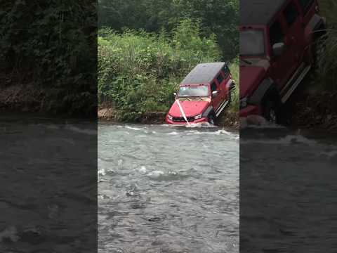 The car drowned in the water~wood working art skill wood / hand crafts #shorts