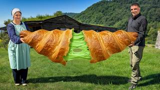 Pistachio Croissant Baked in a Mountain Village!