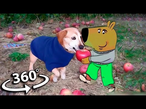 360º VR Dog with Apple in Mouth | Apple Dog AI Memes