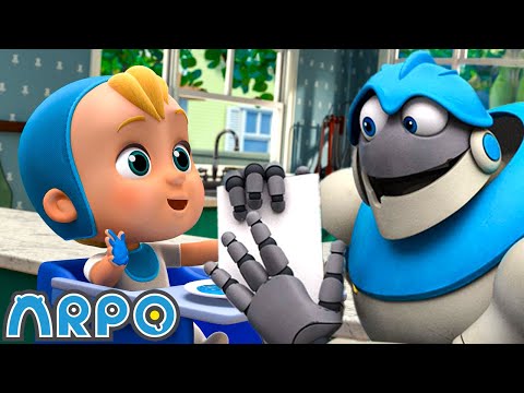 Hand Painting With My Robot Nanny | ARPO The Robot | Moonbug Kids - Art for Kids 🖌️
