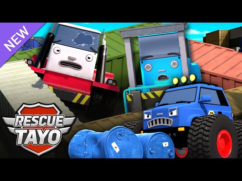 NEW🚨Rescue the Transport Trucks trapped at the Port! | Super Wheel Khan | Tayo the Little Bus