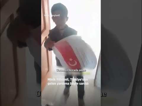 Minik Filistinli, Türkiye'den gelen yardıma böyle sarıldı