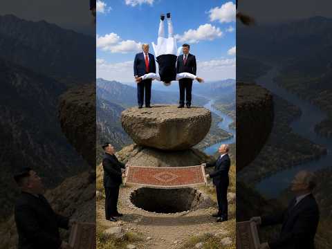 trump falls into a hole 😂!! modi & jinping land perfectly