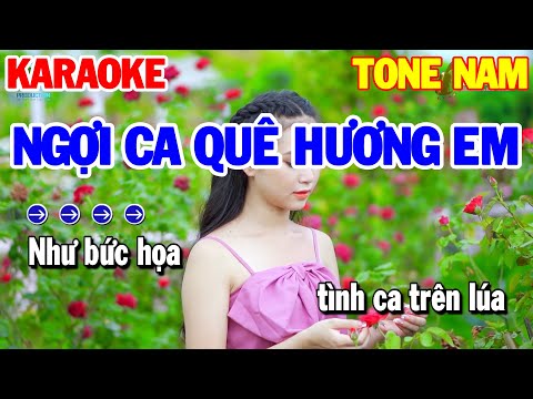 Karaoke Ngợi Ca Quê Hương Em Tone Nam | Nhạc Sống Cha Cha Beat Hay 2022