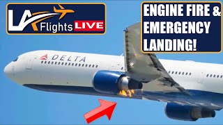ENGINE FIRE and EMERGENCY LANDING at LAX!