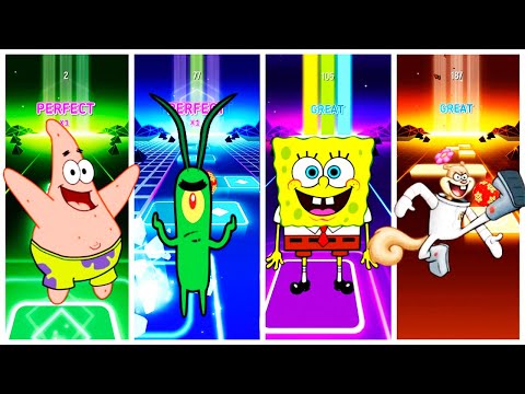 Patrick Star – Plankton – SpongeBob - Sandy Cheeks  Tiles Hop