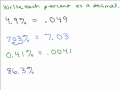 Converting Percents to Decimals