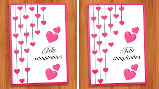 🌸 Tarjeta de Feliz Cumpleaños hecha a mano 🌸 DIY Birthday greeting card