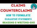 Understanding Claims and Arguments