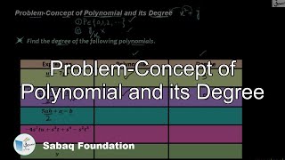 Problem-Concept of Polynomial and its Degree