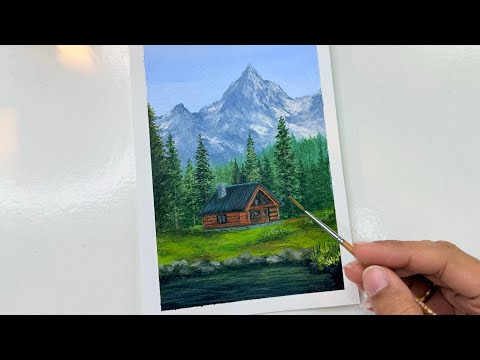 Mountain landscape painting/acrylic painting tutorial/acrylic painting for beginners tutorial