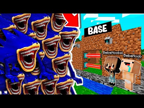 RETO DE LA BASE VS 1000000 SHIN SONIC TAPES😨😱BASE DE NOOBSI Y BEBE NOOB VS SHIN SONIC en MINECRAFT