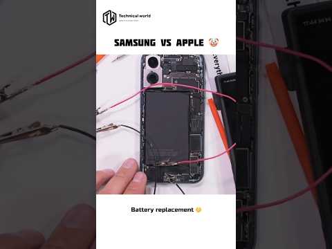 Samsung vs Apple🤡 #battery replacement🤔# easy way 💀
