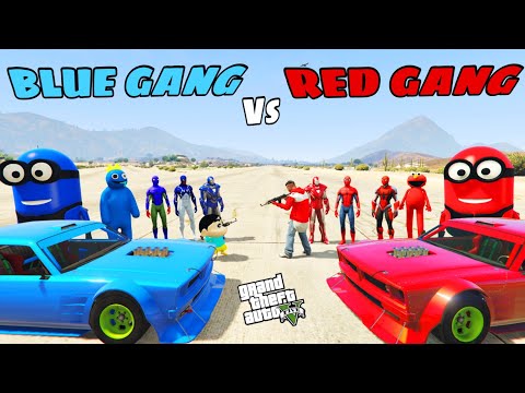 Franklin Red Gang Vs Shinchan Blue Gang in GTA 5 ! JSS GAMER