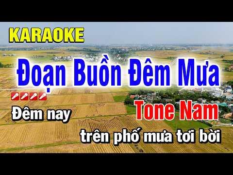 Đoạn Buồn Đêm Mưa Karaoke Tone Nam Nhạc Sống Phối Mới | Nguyễn Linh