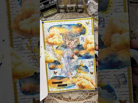 ASMR journal Golden Cloudsโ๏ธโจ๐๐งก๐ต|#asmr #journal #scrapbooking #journalwithme #diy #fyp