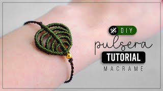 Pulsera Monstera 🌿 Como hacer PULSERA DE HOJA monstera de HILO macrame | diy tutorial ● macrame 358