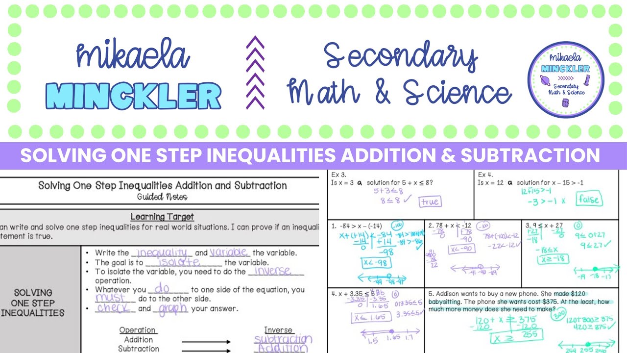 Solving One Step Inequalities: Addition and Subtraction Techniques