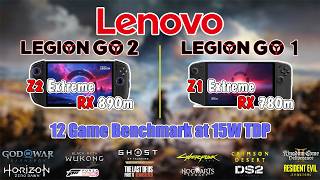 Lenovo: Legion Go 2 vs Legion Go 1 | 12 Game Benchmark at 15W TDP (Z2 Extreme vs Z1 Extreme)
