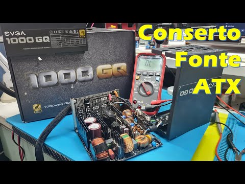 Fonte ATX EVGA 1000GQ não liga. Reparo passo a passo. 1000W PC power supply repair.