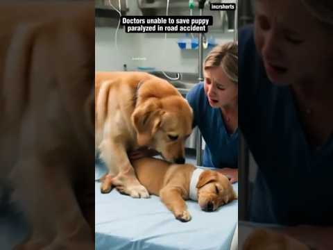 "Dog’s Tearful Attempt to Wake Her Lifeless Baby 💔" #shorts