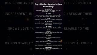 Top 10 Zodiac Signs for Serious Relationships #astrology #zodiac