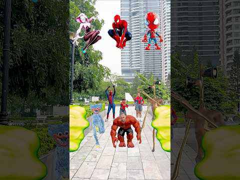Giant HULK Punch | Spider-Man's Challenge to Escape Hulk's Giant Rainbow Hand 4 #shorts #hulk #funny