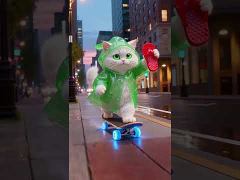 Cat's Super Slippers! 🐾👟Zoomies Activated! #shorts #funny #animals #comedy#shortsvideo#cat