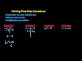 Solving One-Step Equations